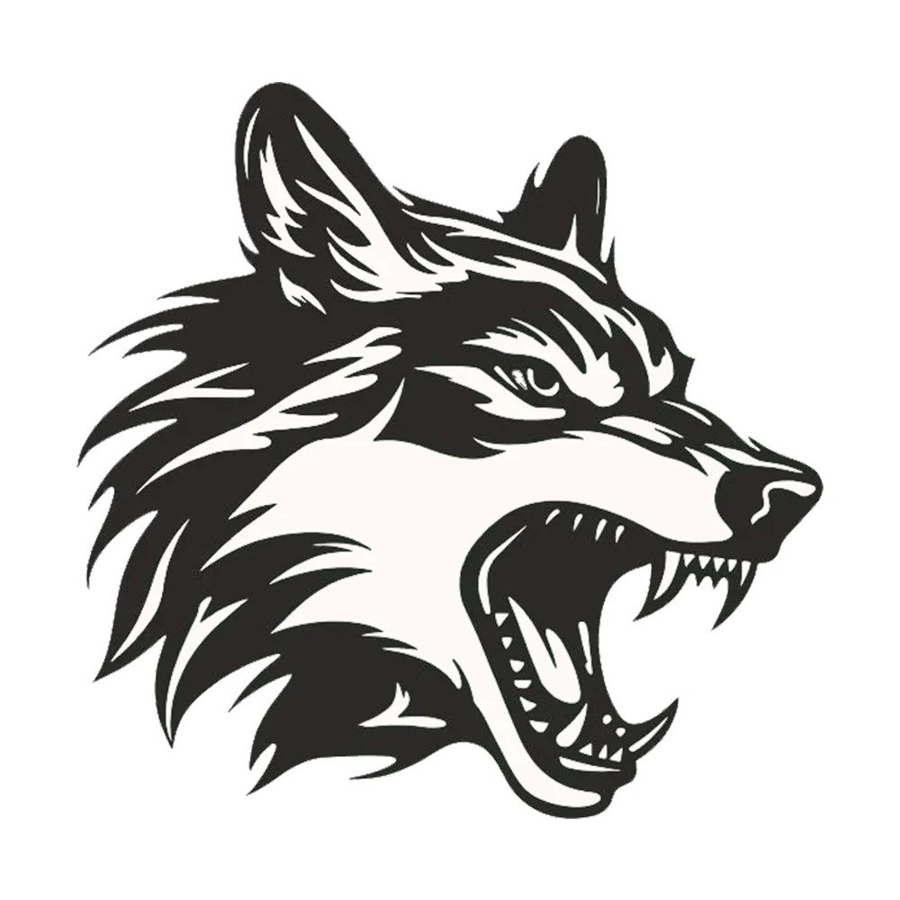 Hаклейка на авто Волчья голова Decal Sticker - Car Window, Wall & Laptop Decoration - Durable Automotive Exterior Accessories