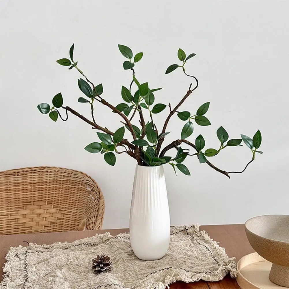 

Flexible Artificial Plant Realistic Artificial Plant Stems Bendable Faux Greenery Branches with Leaves No Maintenance for Home