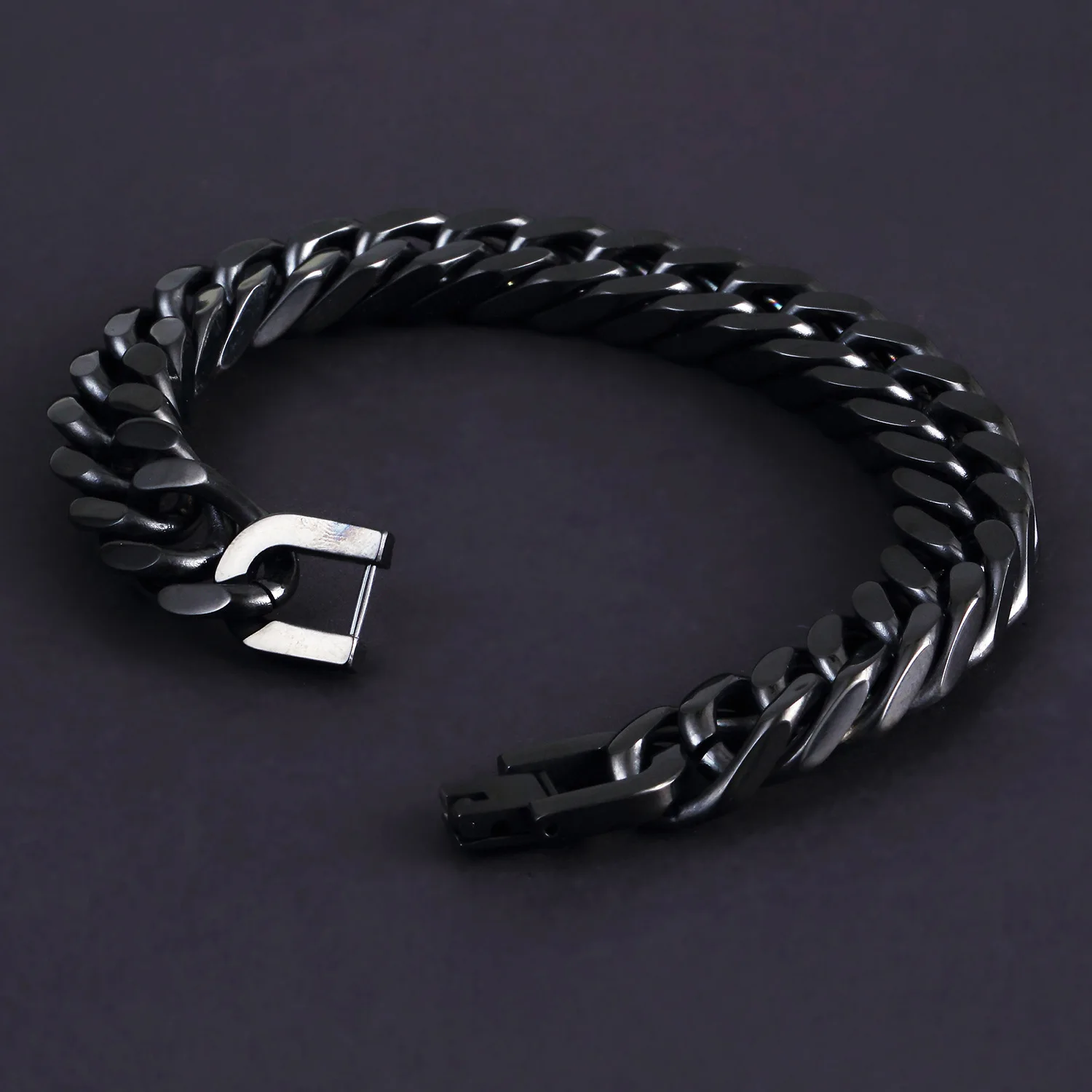 Stainless Steel Bracelet - double woven four-sided grinding chain simple men's bracelet