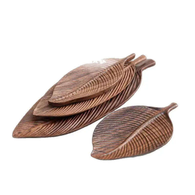 Bandeja de aperitivos de nogal, bandeja de fruta de madera maciza de Acacia Rectangular, mesa de elaboración en seco, bandeja de tazas para ceremonia del té, Charolas Para Comida HQ336