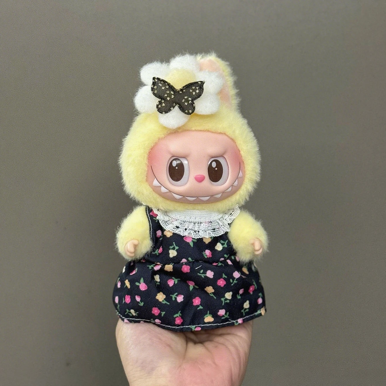 3.0 라부부 의상 꽃무늬 드레스 여름옷 15/17cm 인형용 니트 화이트 반짝이 머리띠 액세서리 소녀 선물