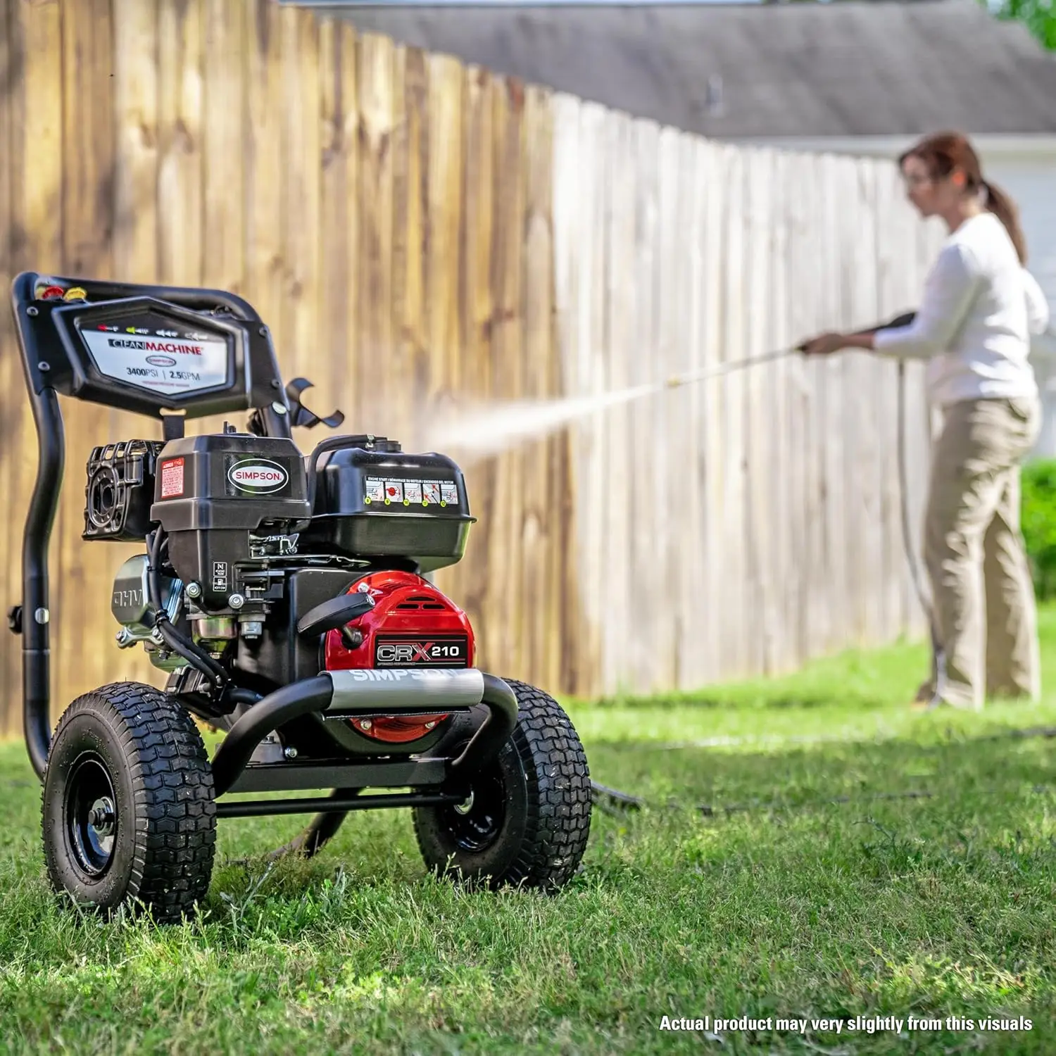 

SIMPSON Cleaning CM61083 Clean Machine 3400 PSI Gas Pressure Washer, 2.5 GPM, CRX Engine, Includes Spray Gun and Wand,