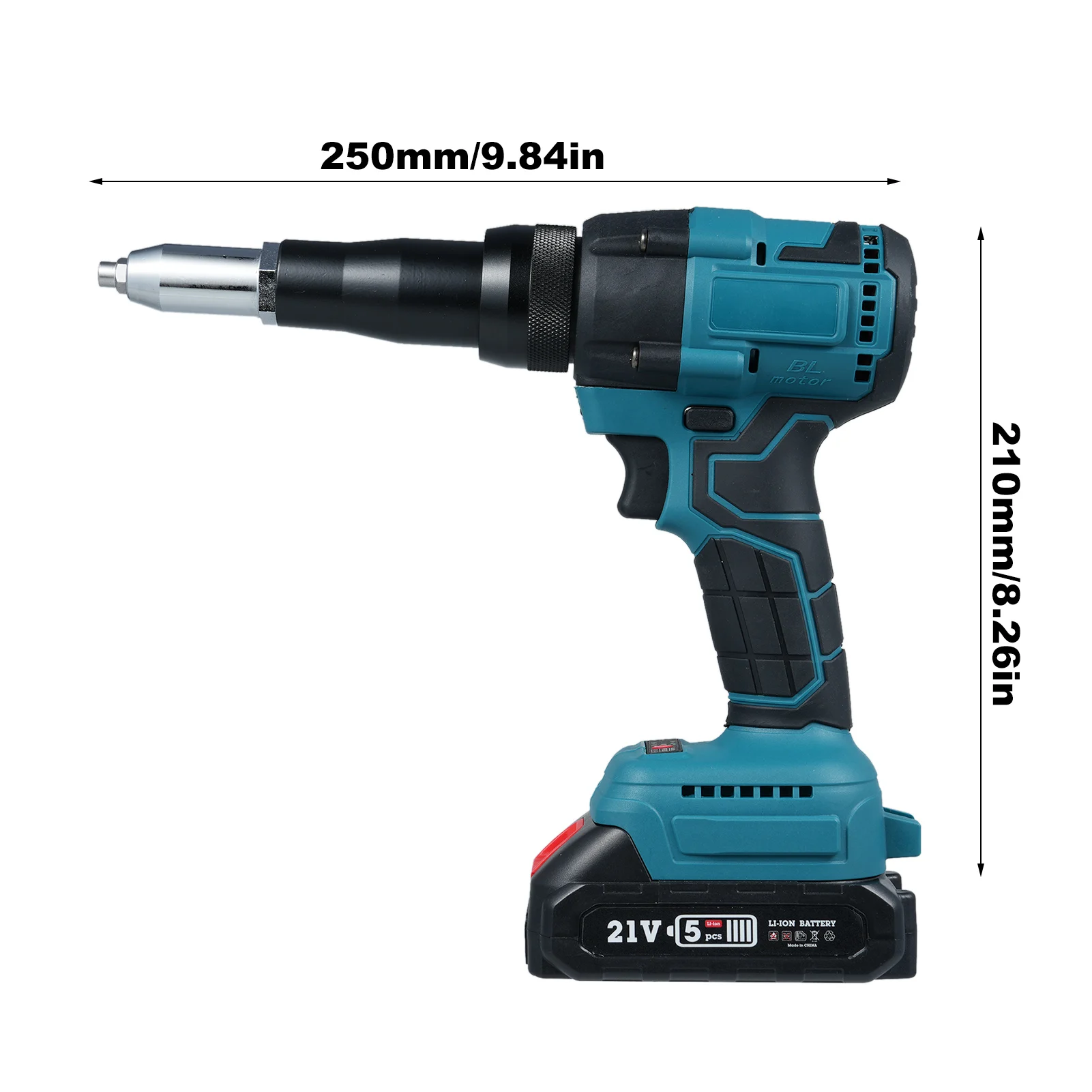 Портативная электрическая автоматическая бесщеточная лампа-заклепка, 21 в, с аккумулятором и зарядным устройством для заклепок 1/8 дюйма, 5/32