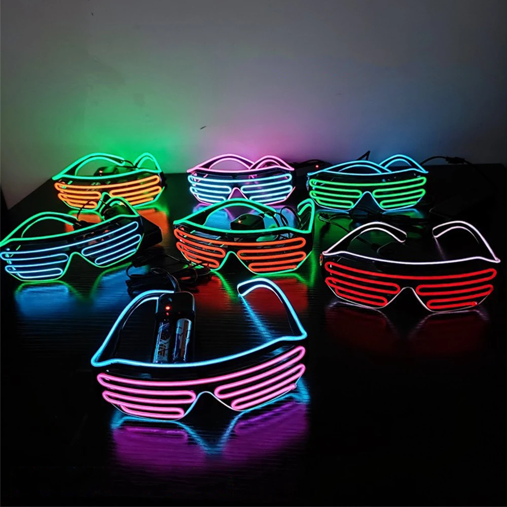 LED Luminous Glasses Halloween Glowing Neon Christmas Party Bril Flashing Light Glow Sunglasses Glass Festival Supplies Costumes