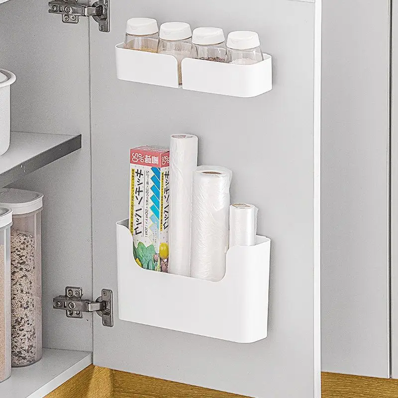 Multifunctional Plastic Kitchen Storage Organization Punch Free Wall-Mounted Cabinet Storage Box For Kitchen Accessorie