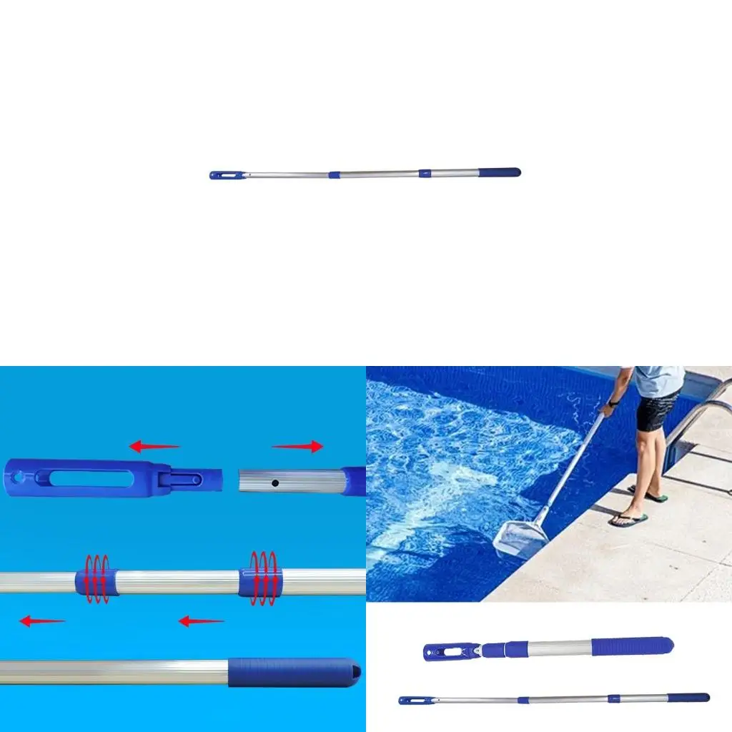  Swimming Pool Cleaning Poles Retractable Handle Rod Adjustable for Vacuum Head