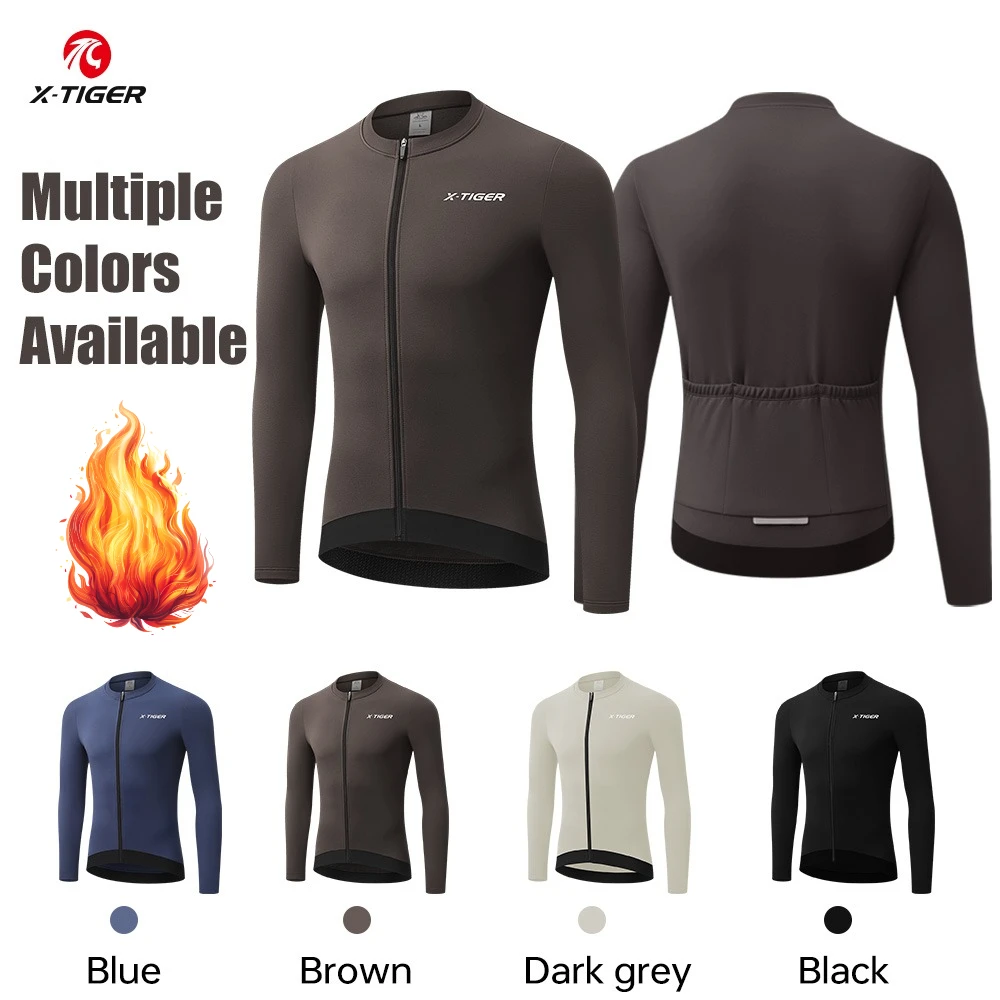 

X-TIGER Cycling Jersey Winter Thermal Fleece Cycling Jersey Long sleeve shirt Hot Warm cycling clothing men winter mtb jersey