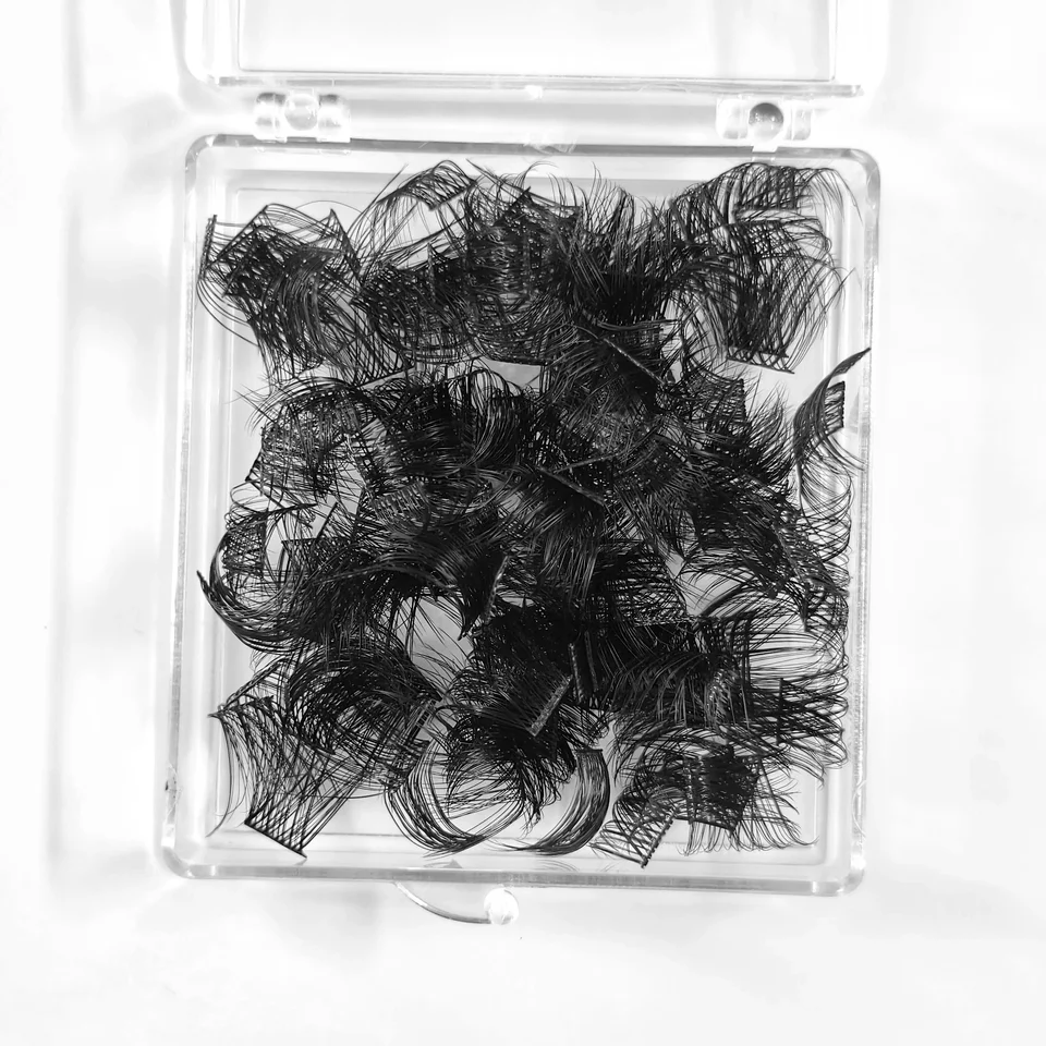 100 piezas de pestañas agrupadas DIY, extensión individual, volumen 3D, curva CC, segmentadas, naturales, esponjosas 3