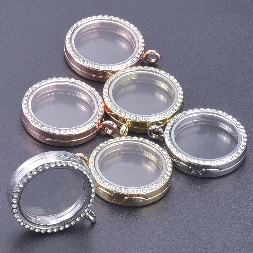 1Pc Diy Round Heart Glass Memory Relicario Photo Locket Pendant Geometric Music Guitar Living Medaillon Colgantes Jewelry Bulk