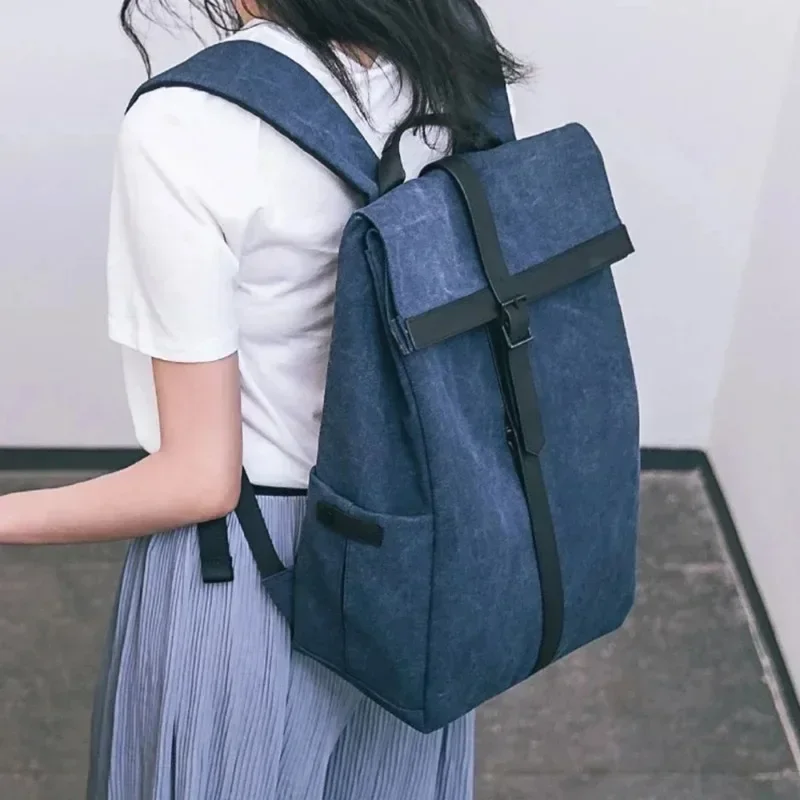 Xiaomi 90FUN NINETYGO Grinder Oxford Backpack15.6 بوصة حقيبة لابتوب النمط البريطاني على ظهره للرجال والنساء حقيبة مدرسية للبنين بنات
