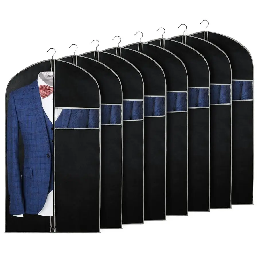 

40 Garment Bag, Set of 8 Suit Bag, Garment Bags for Hanging Clothes, Suit Covers Bags for Men or Women, Dress Bags for Storage S
