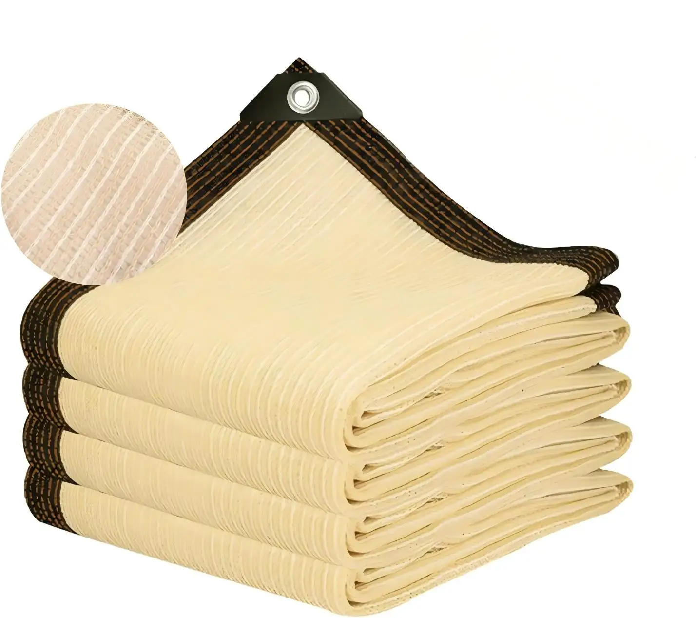 Shade Cloth with Grommets, 6.5×10FT Beige Shade Tarp, UV Block Sun Shade Covers for Outdoor Patio, Porch, Balcony, Garden, Pets
