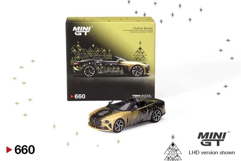 

MINI GT 1:64 Mulliner bacпри 2023 Рождество LHD Ограниченная серия 9999 штук литая модель автомобиля