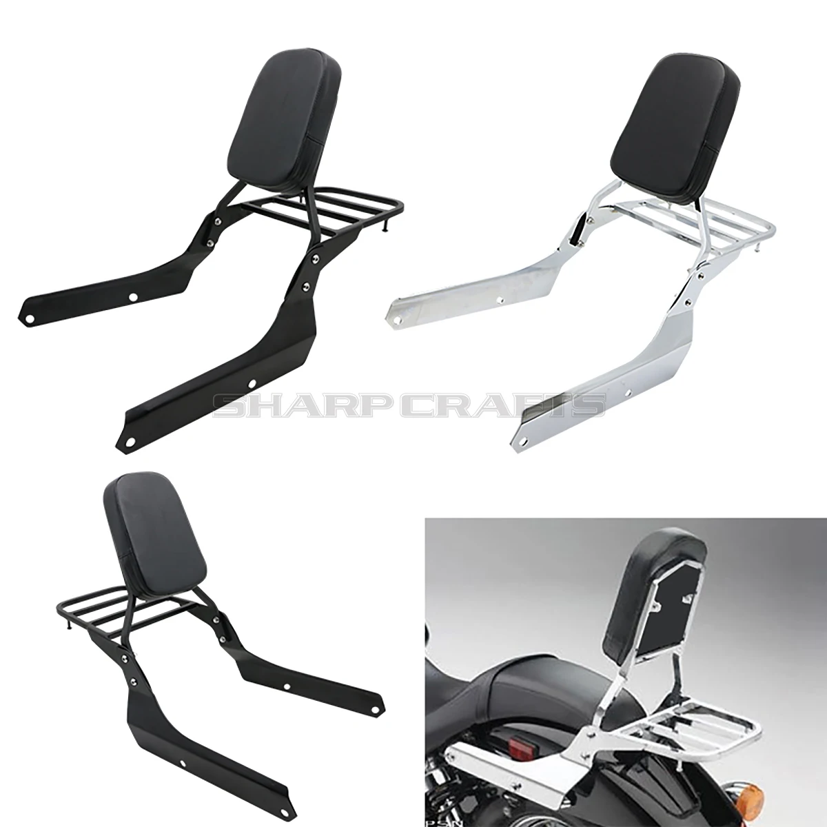 Para Honda Shadow VT750C2 Spirit 2007-2015 VT750C2B Phantom 2010-2018 accesorios de motocicleta respaldo Sissy Bar portaequipajes trasero
