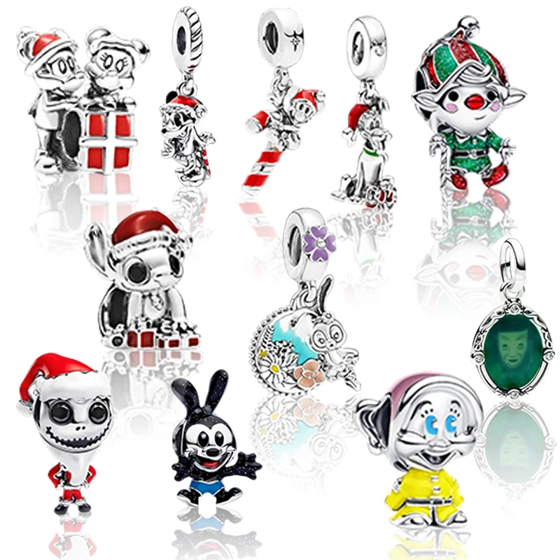 Miniso سنو وايت مرآة سحرية عيد الميلاد خرز تميمة استرخى صالح الأصلي سوار خرز قلادة DIY بها بنفسك مجوهرات هدية