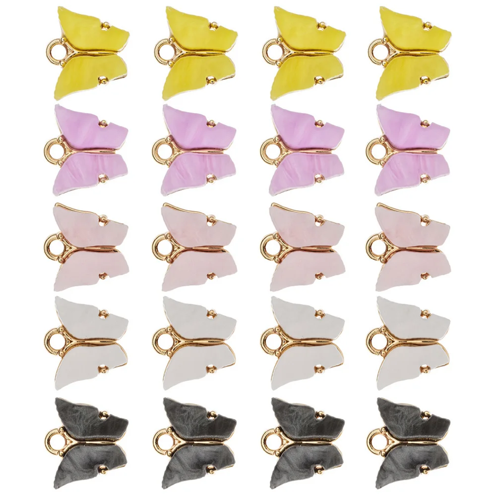 

20pcs Unique Butterflies Charms Diy Jewelry Accessories Creative Pendant Kit For Key Chains Bracelets Necklaces Earring Making