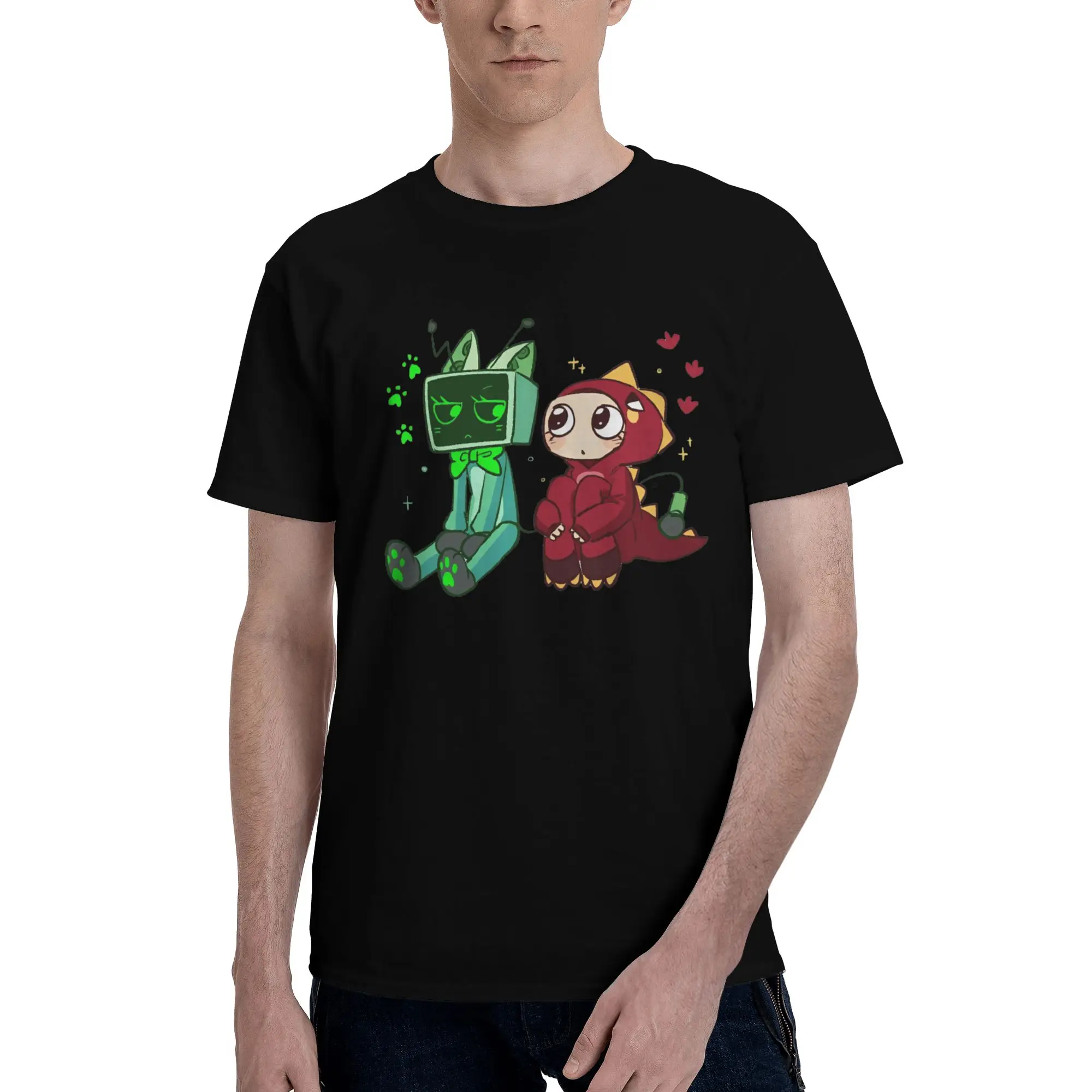 Camisetas Dandyse Vee e Shelly, modelo moderno, para homens e mulheres, com gola redonda, em algodão puro, com estampa de desenho animado, manga curta