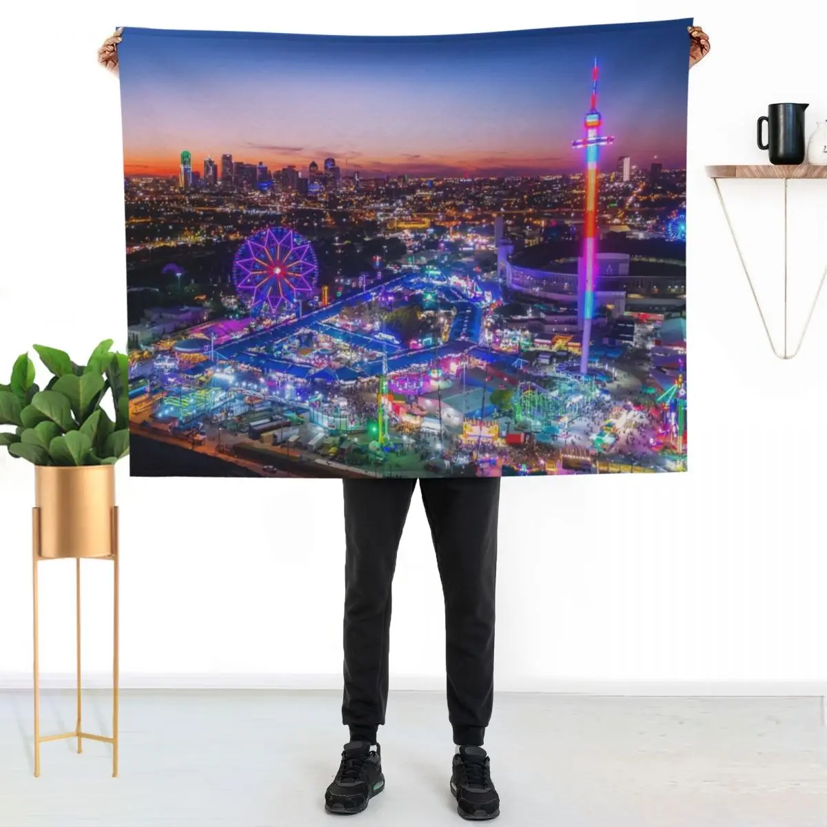 Texas State Fair From Above Throw Blanket Fashion Sofas Luxury Designer Furrys Hair wednesday decorative Blankets