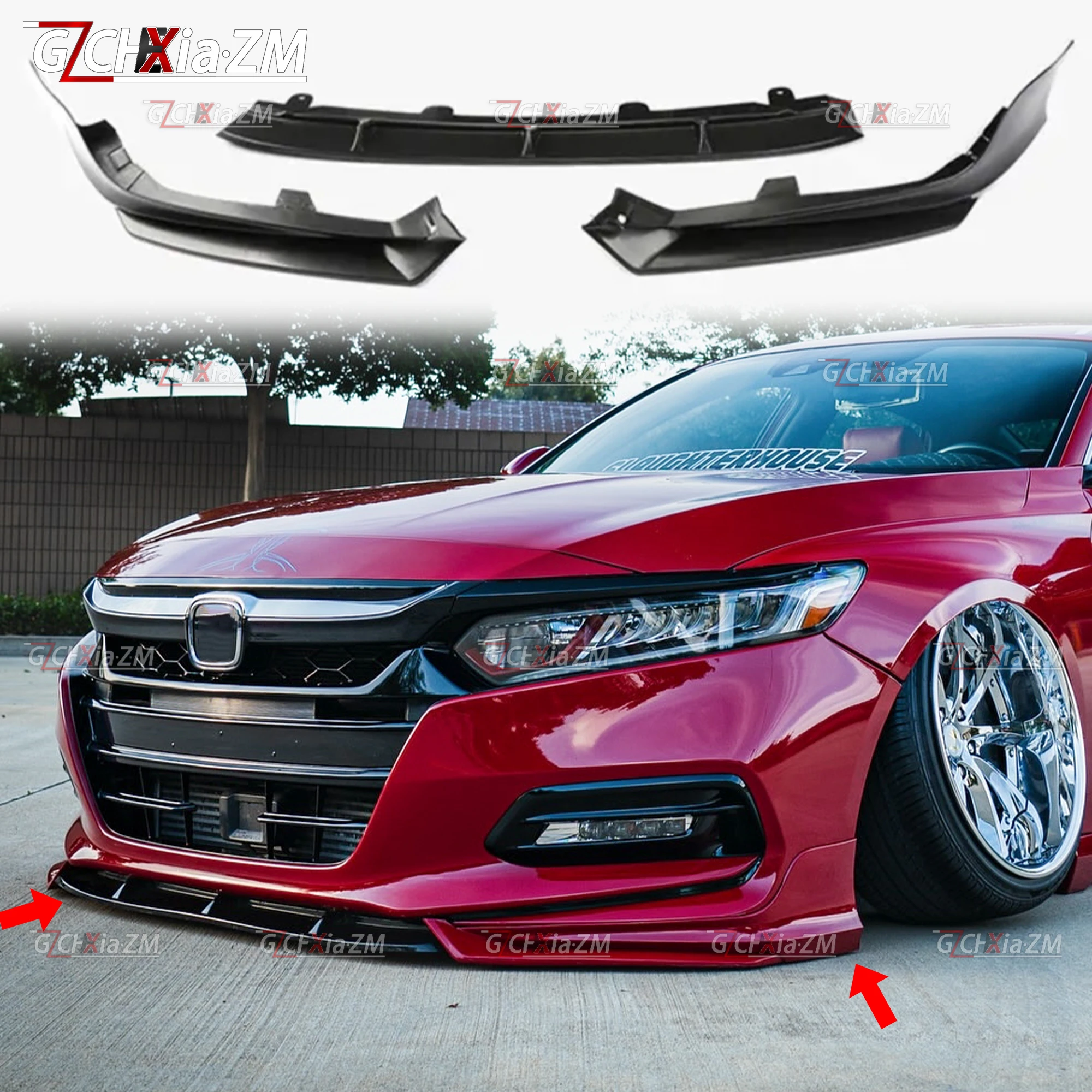 

For 2018-2021 Honda 10th Generation Accord Front Bumper YF Style Diffuser Deflector Aerodynamic Kit Front Lip Protection Cover