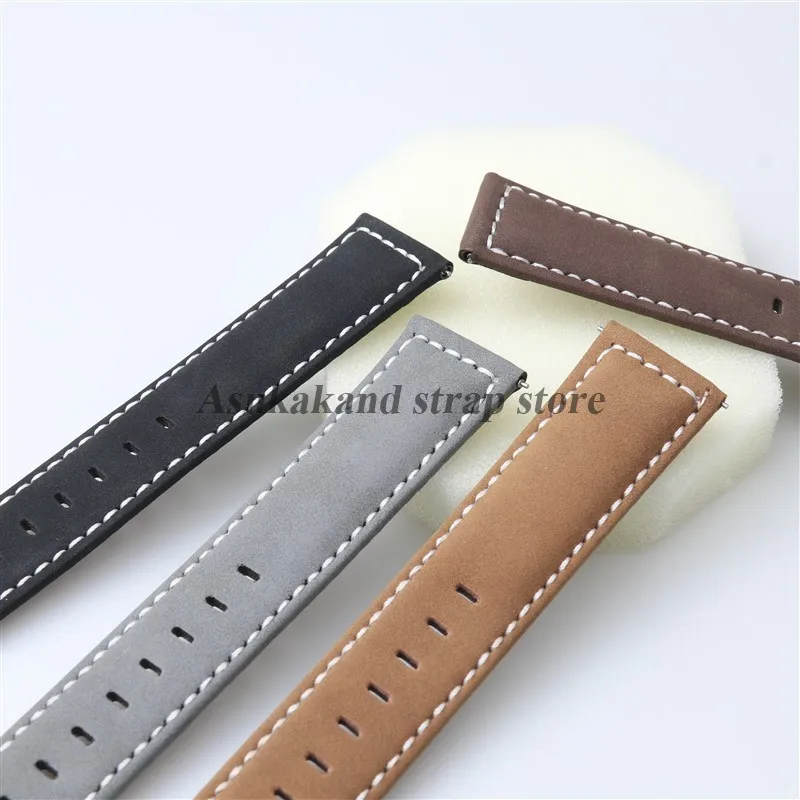 20 мм 22 мм 24 мм кожаный ремешок для часов в стиле ретро для Omega для Seiko для Panerai ремешок для часов мужской деловой ремешок для умных часов браслет