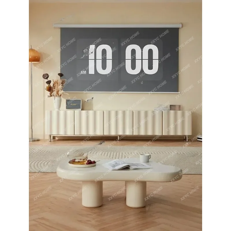 XXTV cabinet  style living room floor cabinet Silent wind wave solid wood floor cabinet Modern simplicity