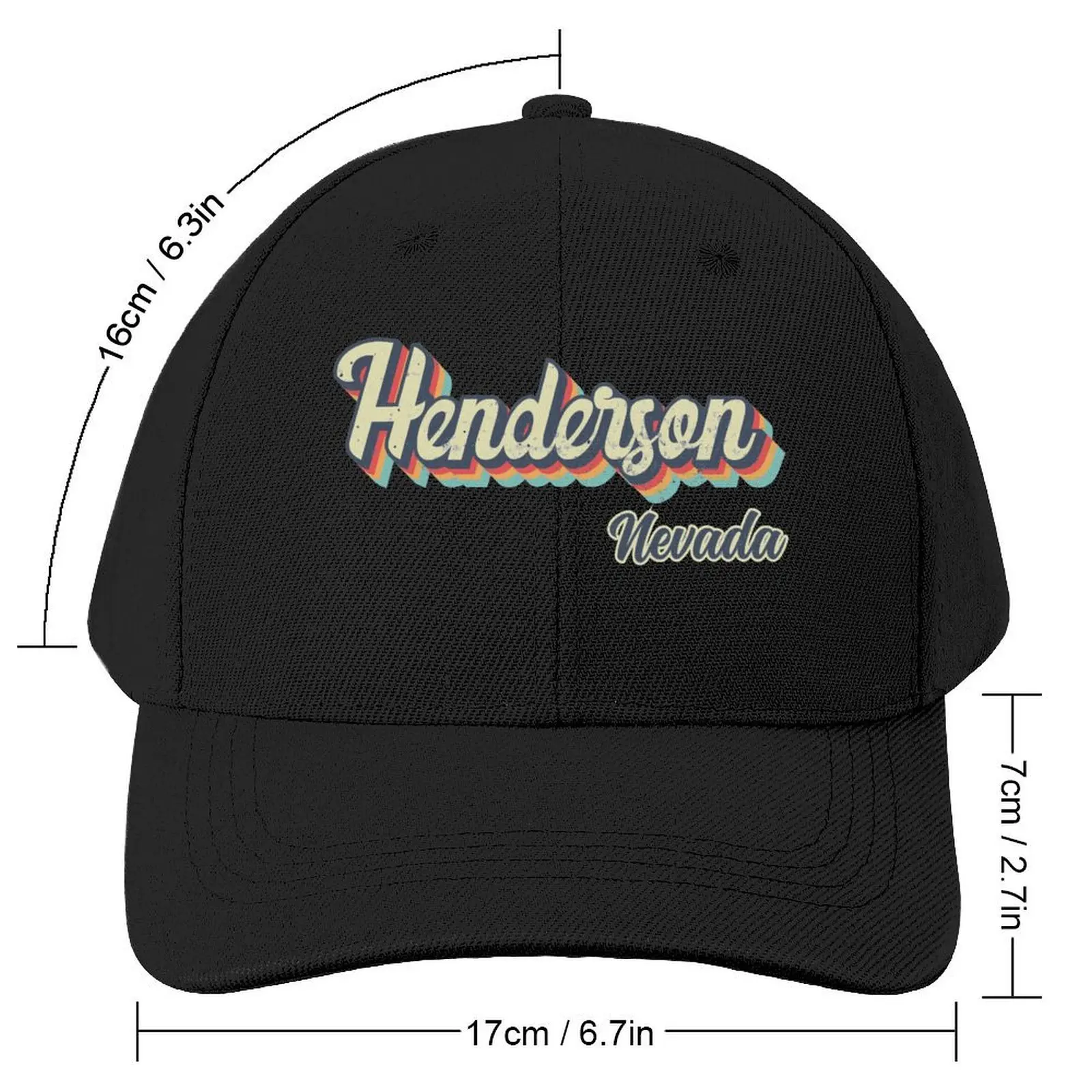 Henderson city Nevada Retro Vintage 70s rainbow Baseball Cap Custom Cap Hat Man Luxury Hats For Men Women's