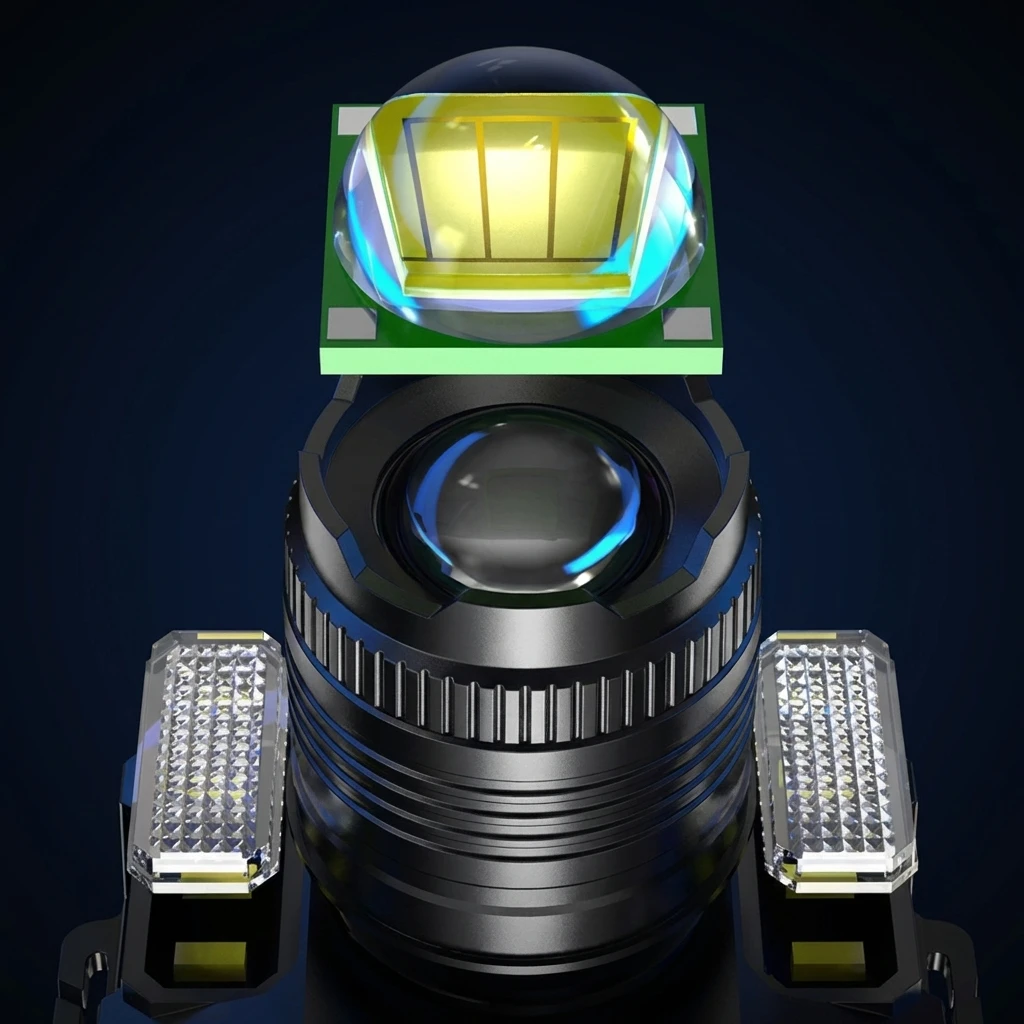 Smart Induction White Light LED Headlamp with Zoom USB Charging Sensor Multi-Function Outdoor Head Torch Lantern image 4