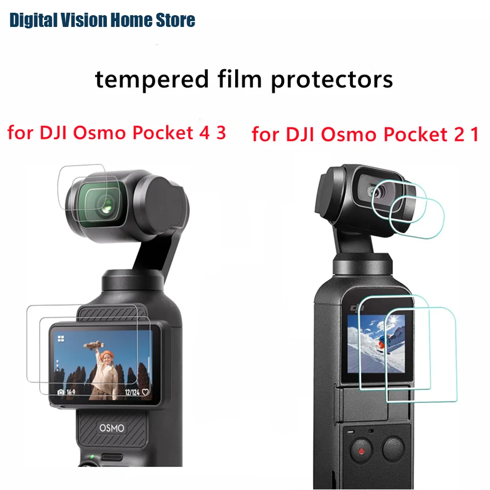 DJI Osmo Pocket 3/4/2/1 Screen Lens Protector Ultra HD 9H Hardness Tempered Glass LCD Display Film for Camera Accessories