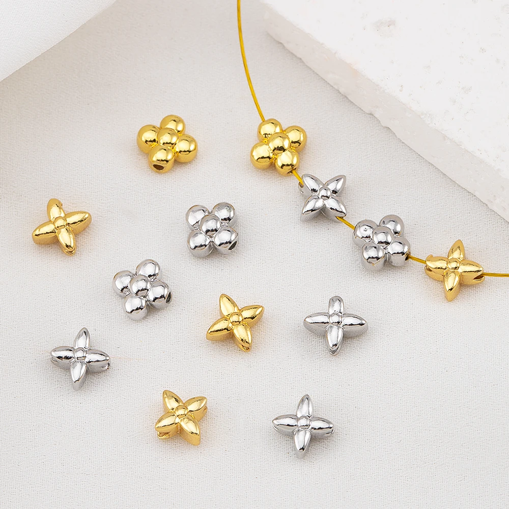 10 ชิ้น/ล็อต ลูกปัดโลหะทองแดงร - Flower Supply บทวิจารณ์และราคา