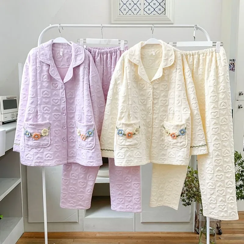 Air Cotton Confinement Clothes Winter Thickened Cotton Pregnant Women Pajamas Spring Autumn Adjustable Maternity Nursing Suits