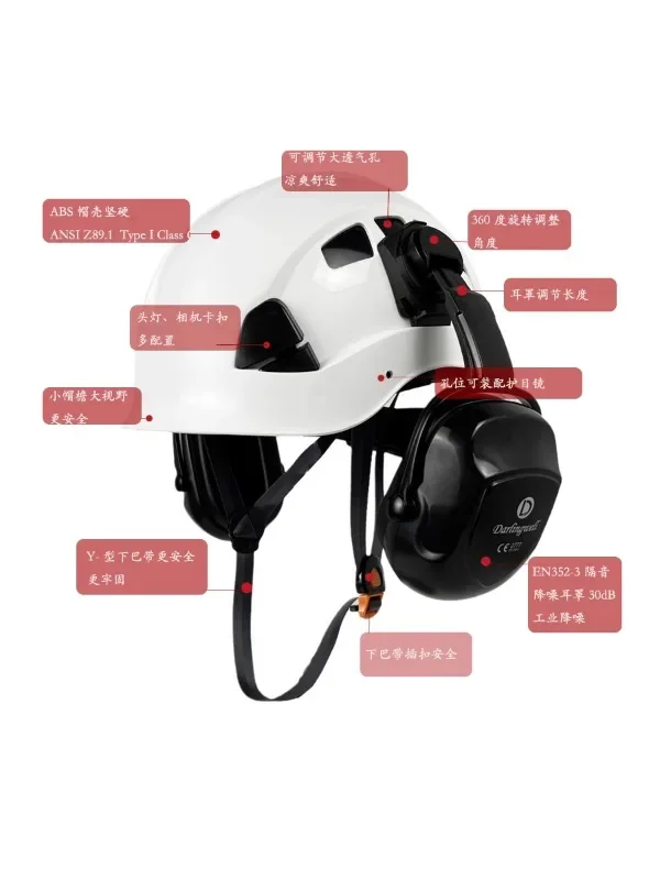 Darlingwell ABS anti smashing helmet, safety helmet, high-altitude rescue protective helmet, large breathable hole head cap