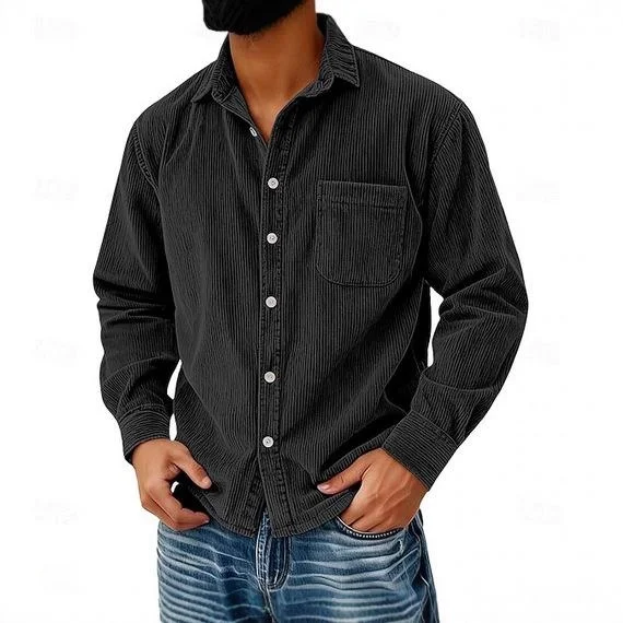 Thickened Striped Collar Long Swedish Men's Shirt Regular Fit Long Sleeve Casual Fashionable Inner Wear for Women view 2