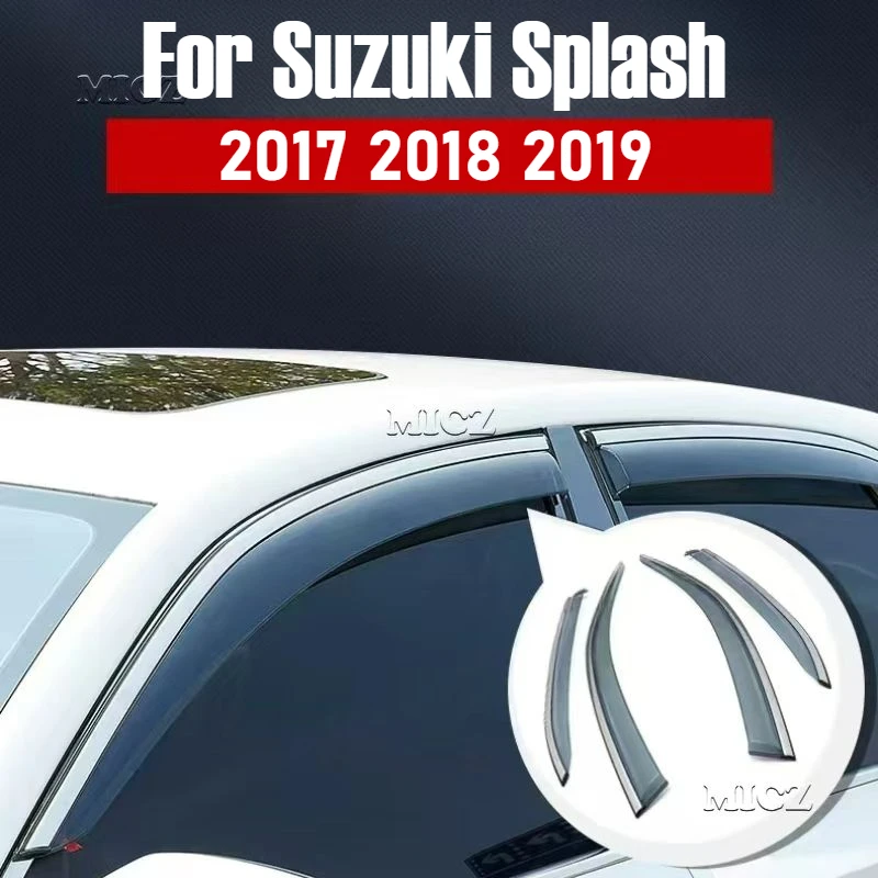 For Suzuki Splash 2017 2018 2019car Accessories Window Visor Vent Shade Rain Sun Guard Deflector Awnings Shelters Covers