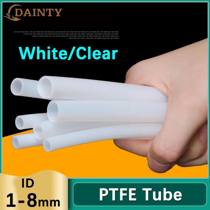 

PTFE Tube PiPe 3D Printers Parts J-head Hotend Bowden Extruder ID 1mm 2mm 3mm 4mm 5mm 6mm 7mm 8mm Capricornus Hose White/Clear