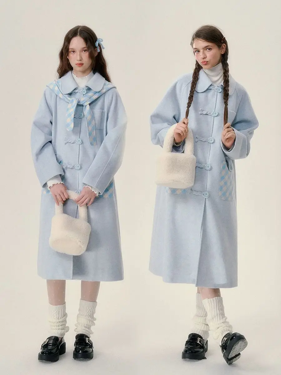 

Japan New Winter Slimming Mid-Length Lapel Autumn And Winter Sweet And Versatile Jackets And Coats For Women