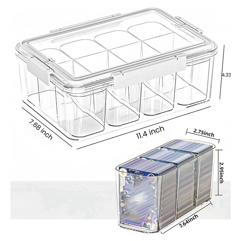Multipurpose Storage Box,Clear Crafts Storage Organizers,Portable Acrylic Storage Containers with 4 Inner Boxes-A51M