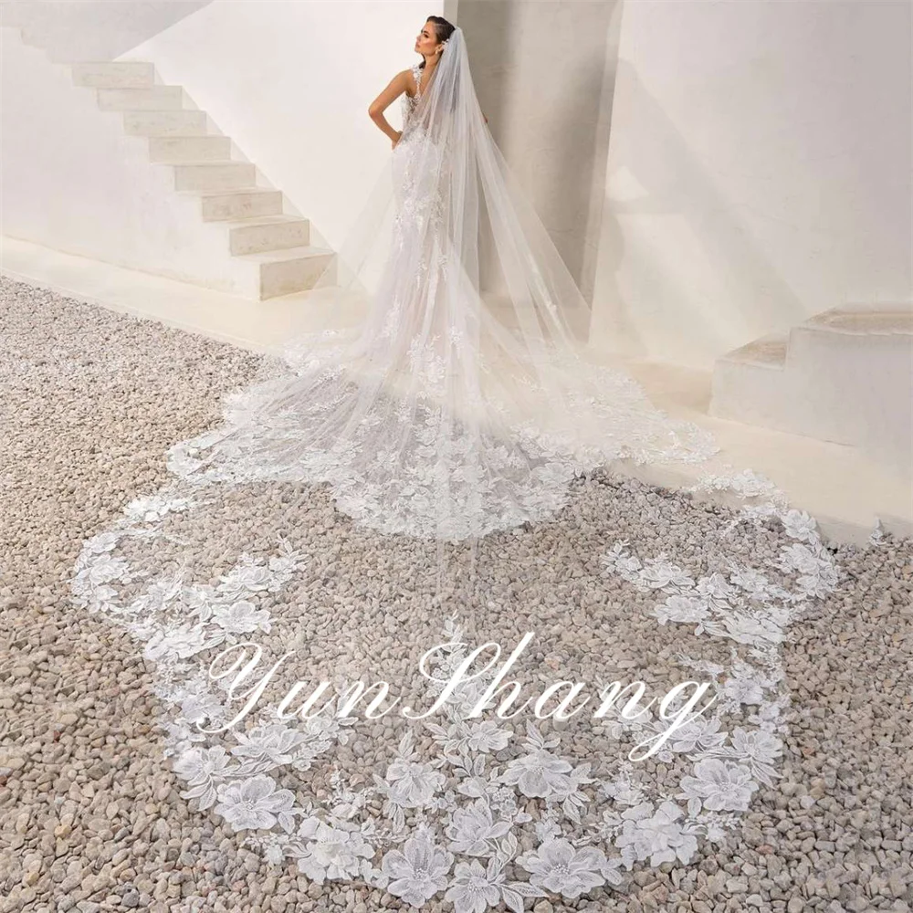 Yunshang หรูหราชุดเดรสเมอร์เมด 2024 ลูกไม้เปิดกลับ Sweetheart สปาเก็ตตี้ชุดเจ้าสาว Vestidos De Novia ที่กําหนดเอง