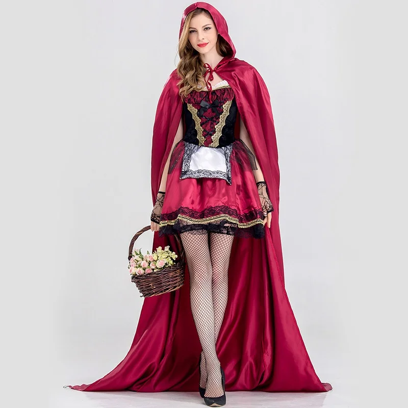 Adult Cosplay Red Riding Hood loween Costume Par Performance Princ Outfit Traditional Chinese Ethnic Stage Costume Women