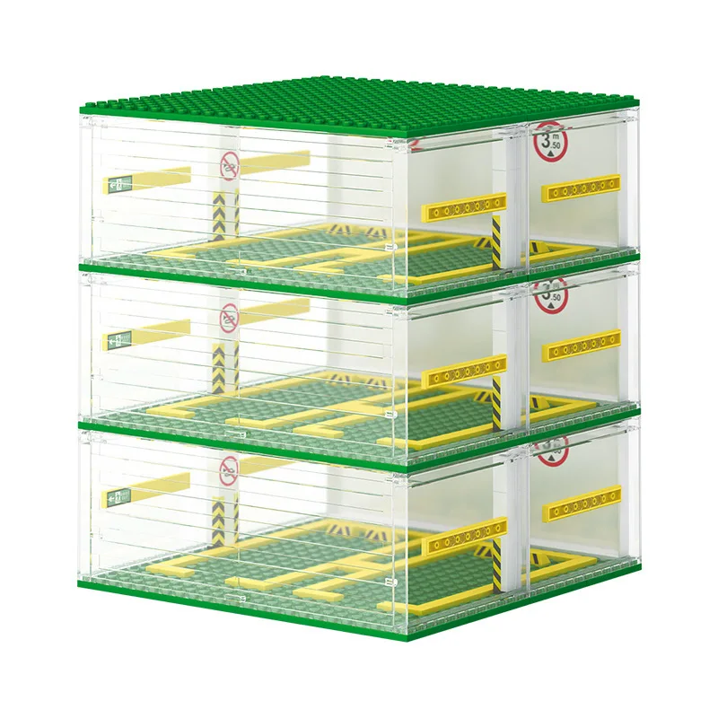 

Educational DIY Building Blocks Set for Kids - Vehicle Assembly Construction Playset Puzzle with Parking Lot Storage Box