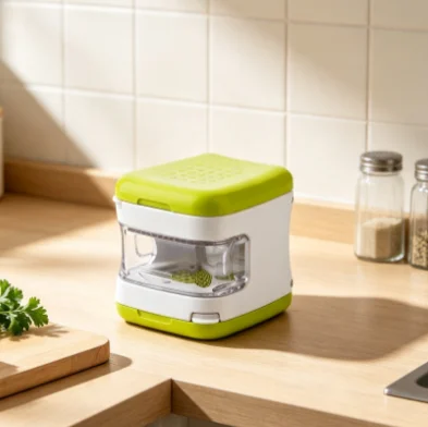 New 2 in 1 Manual Mini Garlic Press Chopper Mincer Slicer Grater With Storage Box Kitchen Fruit Vegetable Prep Tool