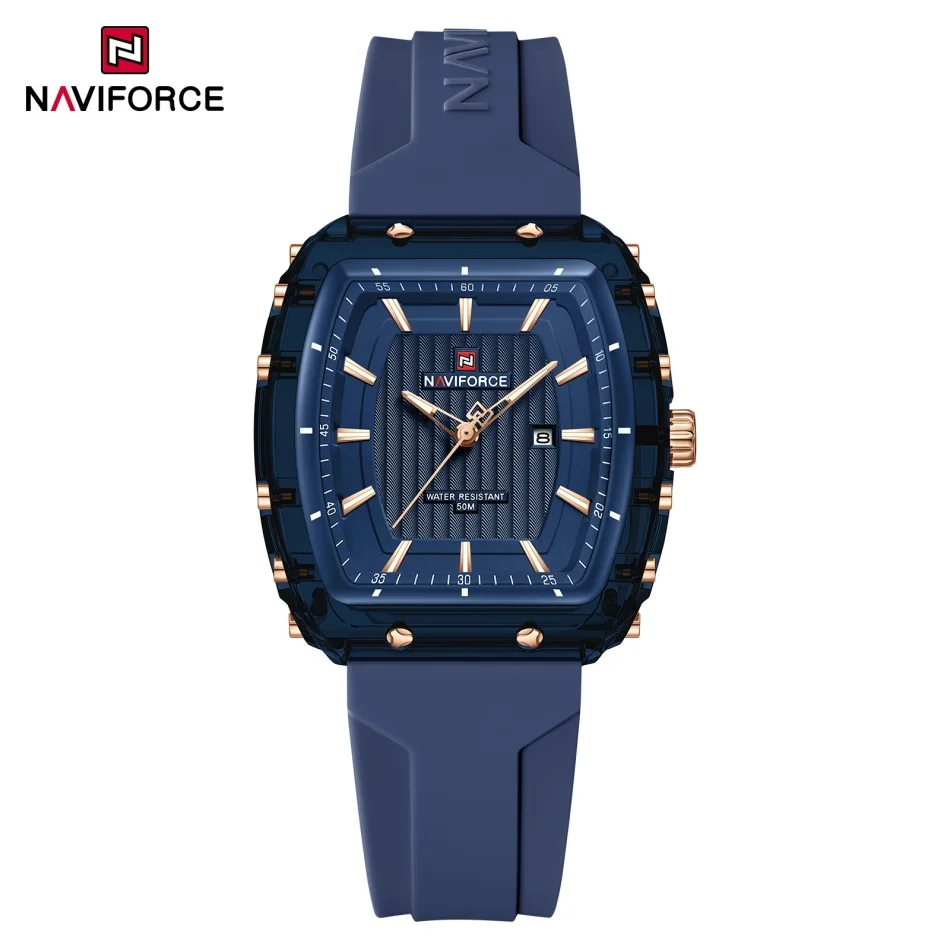 تصميم جديد NAVIFORCE 5ATM مقاوم للماء للصدمات موضة أنيقة السيدات كوارتز ساعة اليد المرأة ساعات عادية Reloj Mujer الهدايا