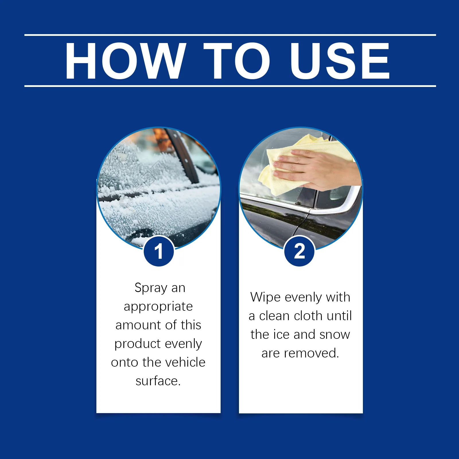 Car Glass De-Icing & Snow Melting Spray - Winter Fast Ice Remover, Multi-Surface Compatible for Clear Driving No Scratches