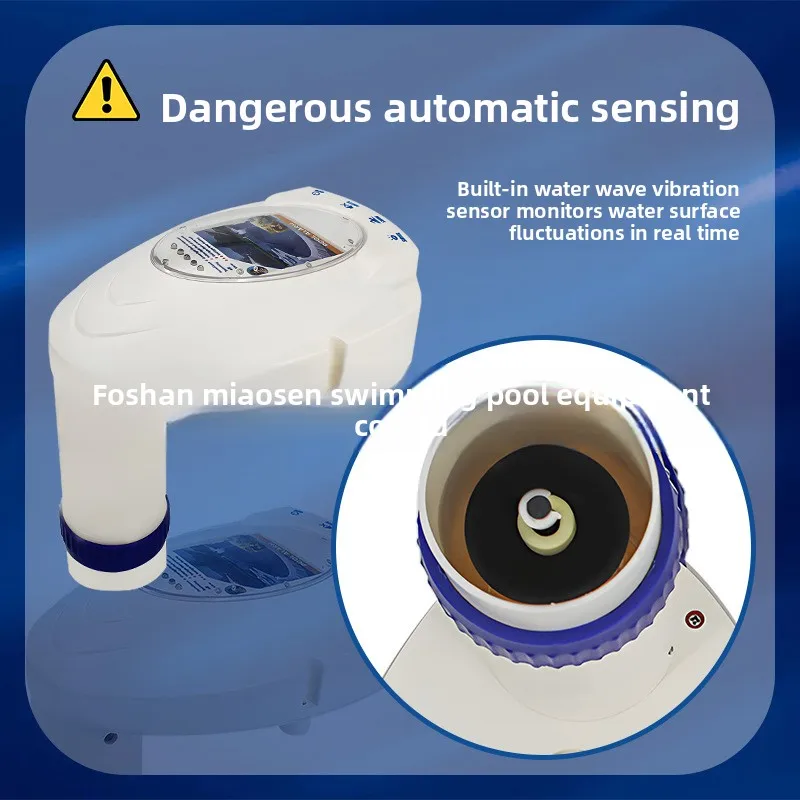Swimming Pool Anti Drowning Alarm High Decibel Water Wave Vibration Safety Alert Device, Battery / Solar Powered Optional