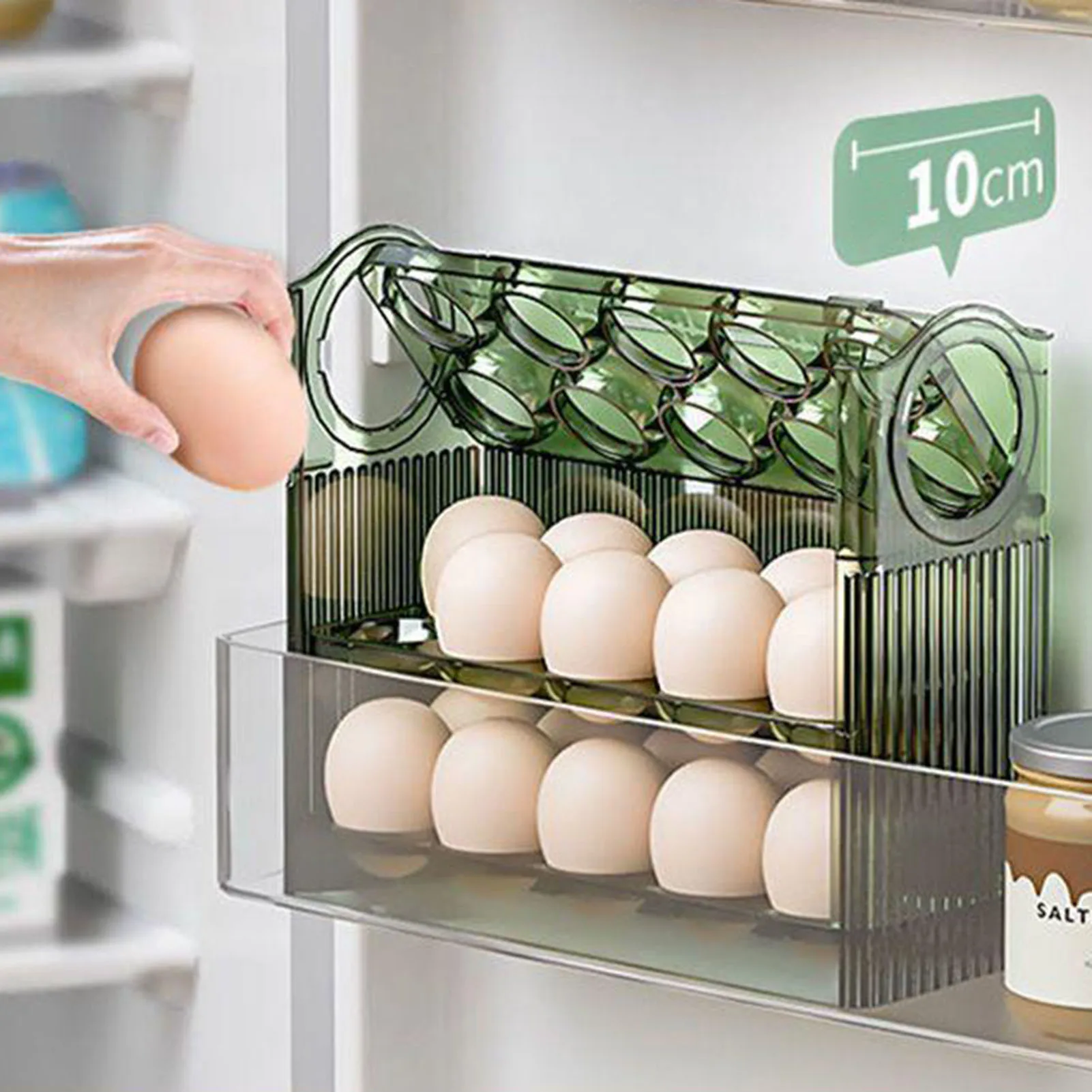 

Egg Storage Box Multiple Layers of Egg Compartments Refrigerator Organizer Holds Egg Holder Timed Egg Case Kitchen Storage Tools