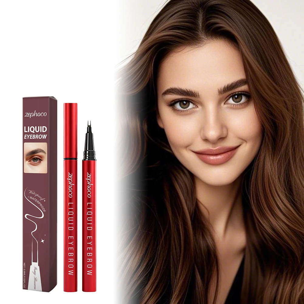 Grey Brown Double Fork liquid eyebrow pencil  2 Split Tip Natural Effect waterproof long lasting smudge proof Eyebrow Pen Makeup