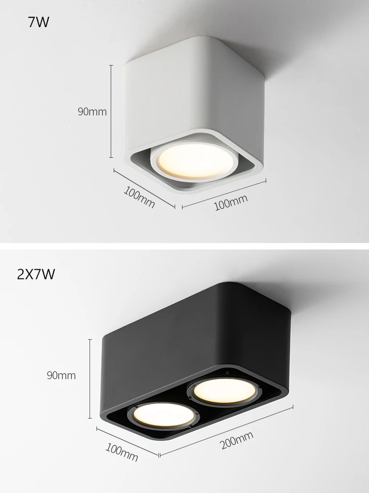 YiYing Led Downlight Surface Mounted Spotlights GX53 Bulb Square Nordic Ceiling Lamp 110V 220V For Home Living Room Lighting