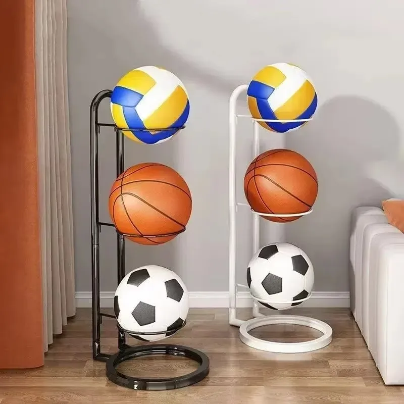 Multi-Layer Indoor Metal Storage Rack for Basketballs, Footballs & Volleyballs - 2 to 5 Tier Options
