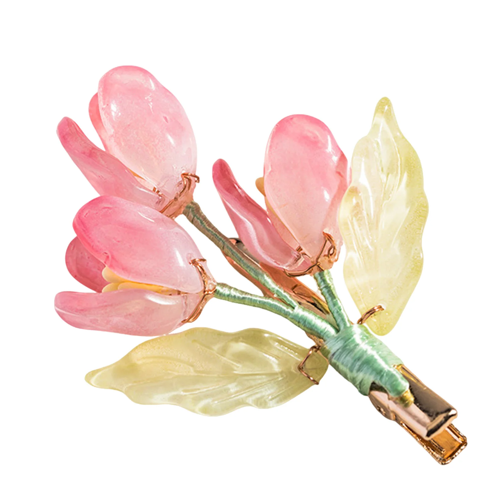 Ancient Style Tulip Hair Styling Hair Clips Stable Grip Simulation Tulip Headpiece for Bridesmaid Wedding Banquet Party