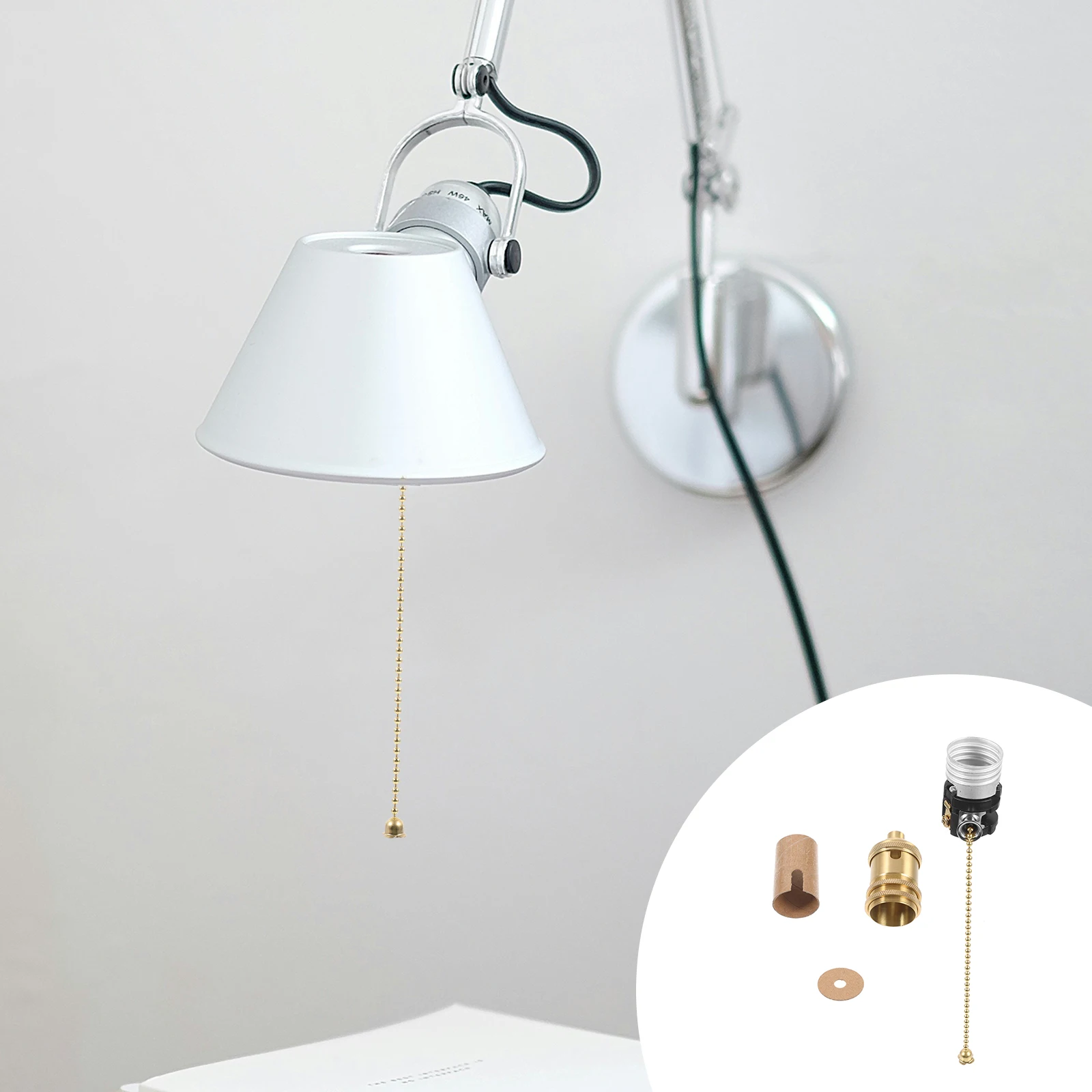 

1Set Screw Thread Copper Lamp Holder E27 Pull Chain Light Fixture Ceiling Lamp Socket Pullswitch Lampholder Lighting Accessory