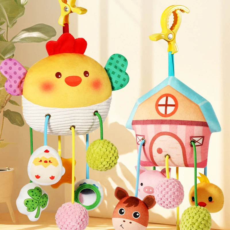 Chocalho do bebê cama do bebê pendurado cordão brinquedo carrinho de bebê recém-nascido brinquedo bonito brinquedos educativos aperto de mão de pelúcia bebe brinquedos para dormir